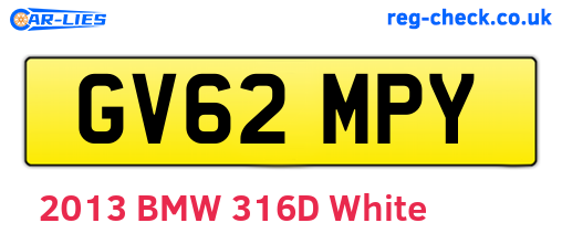 GV62MPY are the vehicle registration plates.