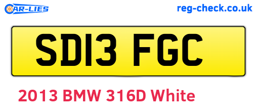 SD13FGC are the vehicle registration plates.