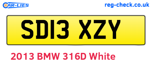 SD13XZY are the vehicle registration plates.