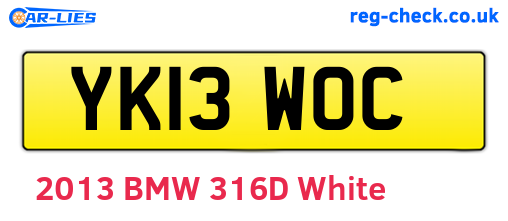 YK13WOC are the vehicle registration plates.
