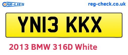 YN13KKX are the vehicle registration plates.