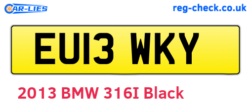 EU13WKY are the vehicle registration plates.