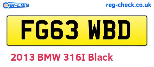 FG63WBD are the vehicle registration plates.