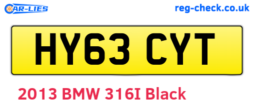 HY63CYT are the vehicle registration plates.
