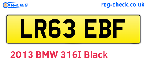 LR63EBF are the vehicle registration plates.