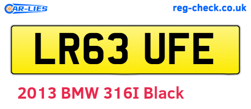 LR63UFE are the vehicle registration plates.