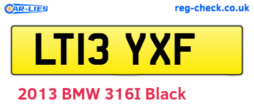 LT13YXF are the vehicle registration plates.