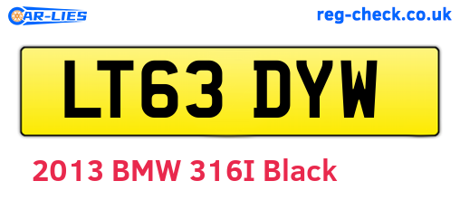 LT63DYW are the vehicle registration plates.