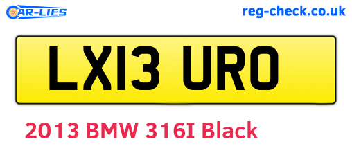 LX13URO are the vehicle registration plates.