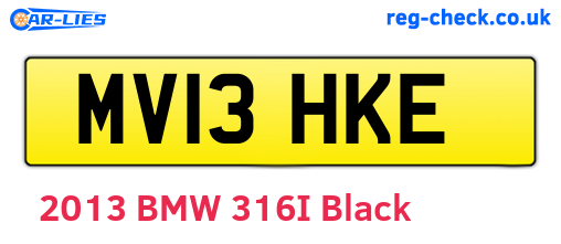 MV13HKE are the vehicle registration plates.
