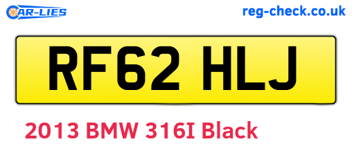 RF62HLJ are the vehicle registration plates.