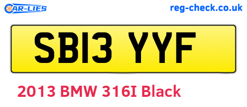 SB13YYF are the vehicle registration plates.