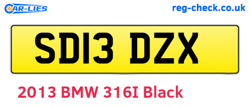 SD13DZX are the vehicle registration plates.