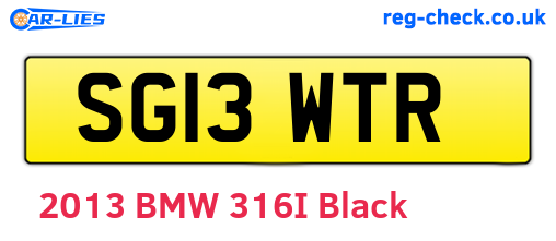 SG13WTR are the vehicle registration plates.