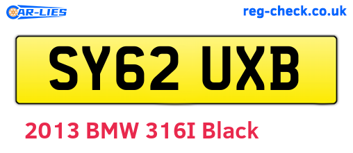 SY62UXB are the vehicle registration plates.
