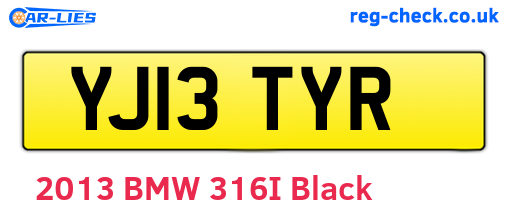 YJ13TYR are the vehicle registration plates.