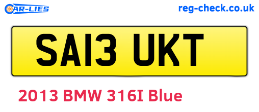SA13UKT are the vehicle registration plates.