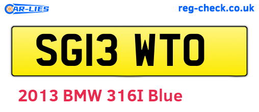 SG13WTO are the vehicle registration plates.