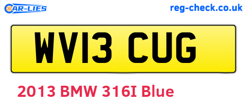 WV13CUG are the vehicle registration plates.