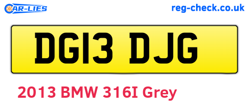DG13DJG are the vehicle registration plates.