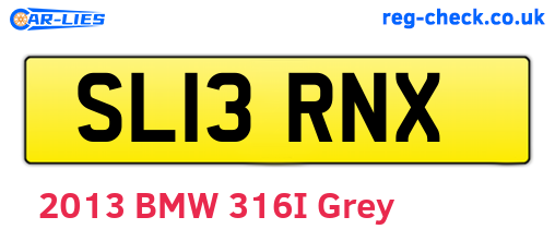 SL13RNX are the vehicle registration plates.