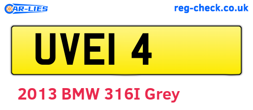 UVE14 are the vehicle registration plates.