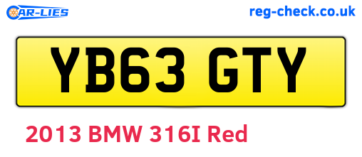 YB63GTY are the vehicle registration plates.