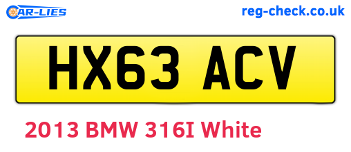 HX63ACV are the vehicle registration plates.