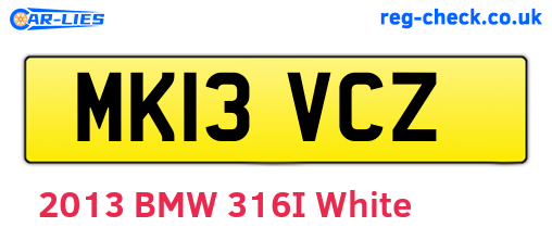 MK13VCZ are the vehicle registration plates.