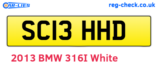 SC13HHD are the vehicle registration plates.