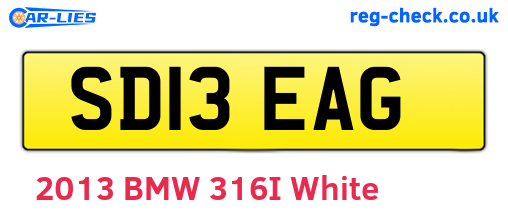 SD13EAG are the vehicle registration plates.