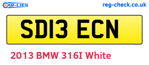 SD13ECN are the vehicle registration plates.