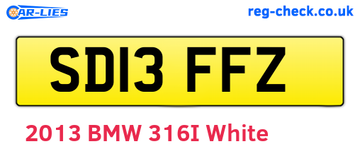 SD13FFZ are the vehicle registration plates.