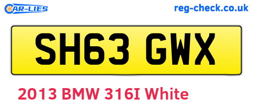 SH63GWX are the vehicle registration plates.