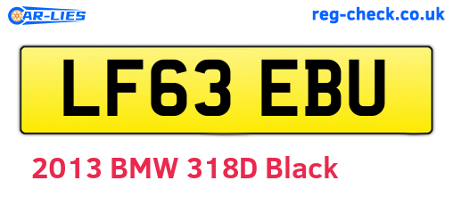 LF63EBU are the vehicle registration plates.