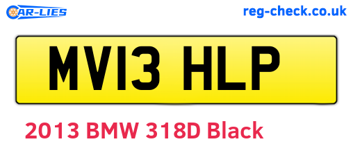 MV13HLP are the vehicle registration plates.