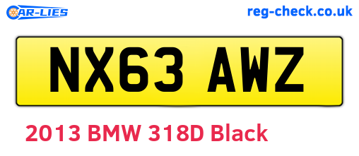 NX63AWZ are the vehicle registration plates.