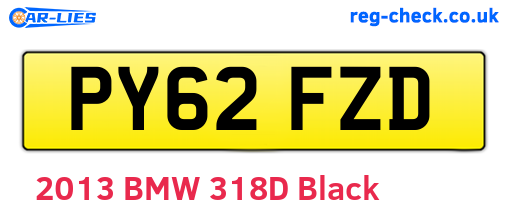PY62FZD are the vehicle registration plates.