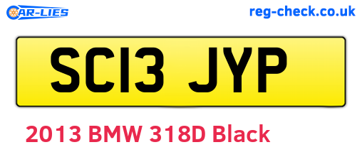 SC13JYP are the vehicle registration plates.