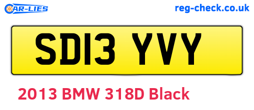 SD13YVY are the vehicle registration plates.