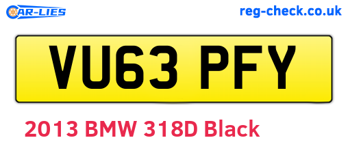 VU63PFY are the vehicle registration plates.
