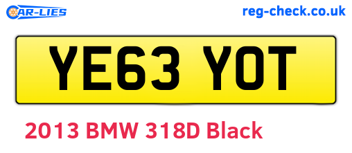 YE63YOT are the vehicle registration plates.