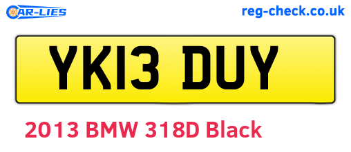 YK13DUY are the vehicle registration plates.