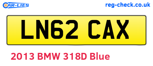 LN62CAX are the vehicle registration plates.