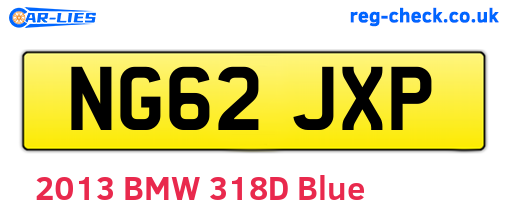 NG62JXP are the vehicle registration plates.