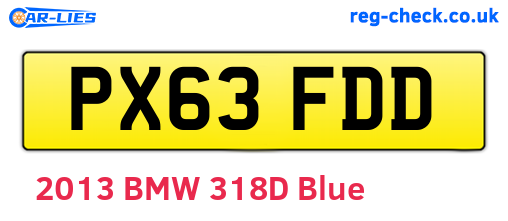 PX63FDD are the vehicle registration plates.