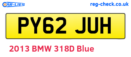 PY62JUH are the vehicle registration plates.