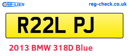R22LPJ are the vehicle registration plates.