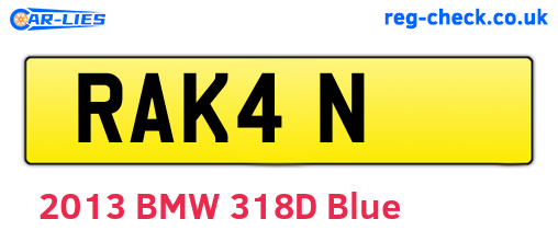 RAK4N are the vehicle registration plates.