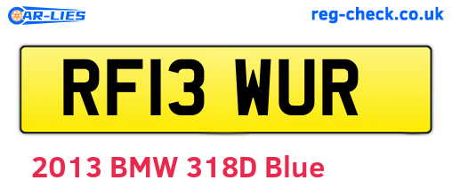 RF13WUR are the vehicle registration plates.
